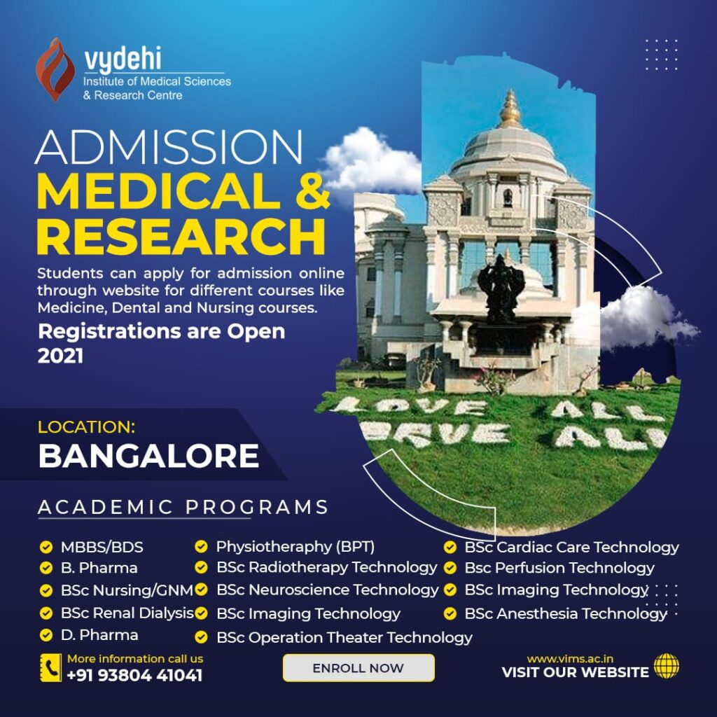admission in vydehi institute of medical sciences