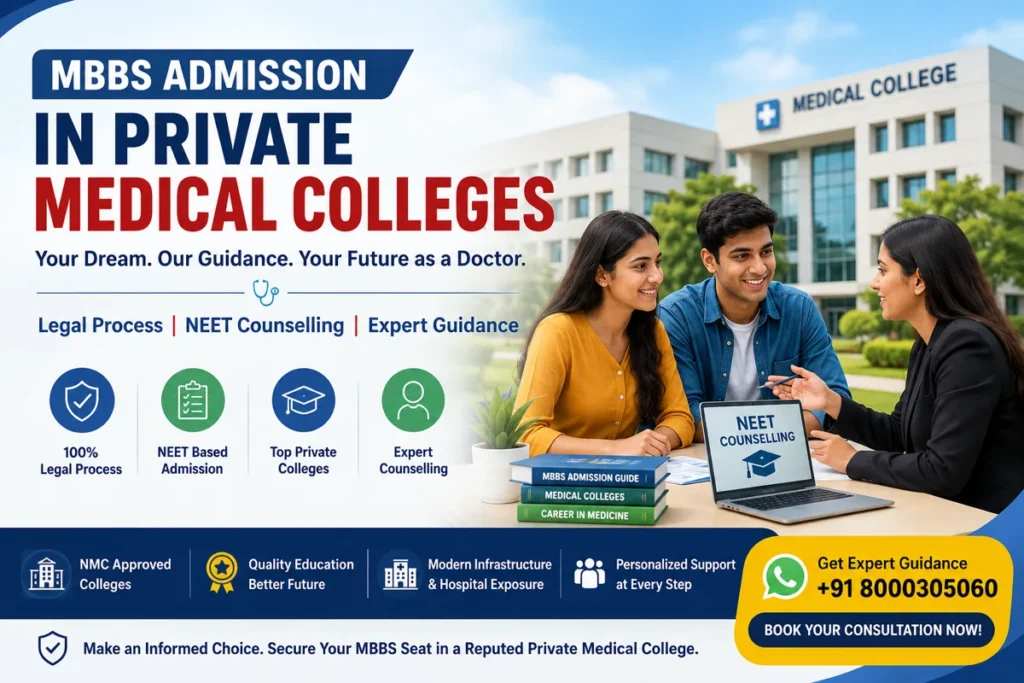 Student receiving counselling guidance for MBBS admission in private medical colleges in India