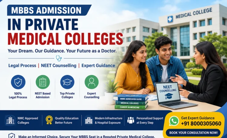 Student receiving counselling guidance for MBBS admission in private medical colleges in India