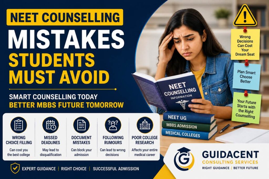 NEET student making MBBS counselling decisions during medical college seat selection process