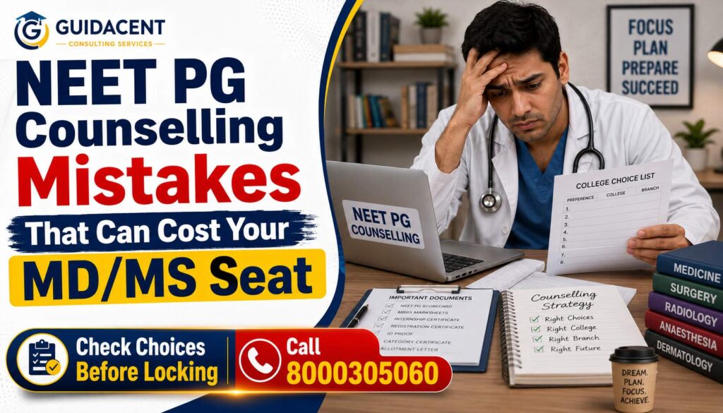 NEET PG counselling mistakes students must avoid before MD MS admission choice filling