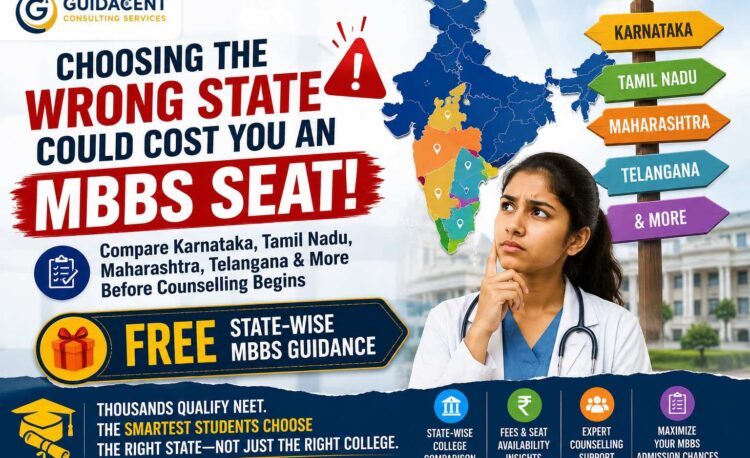 Best States for MBBS Admission in India comparing Karnataka Tamil Nadu Maharashtra Telangana Rajasthan Uttar Pradesh and Kerala