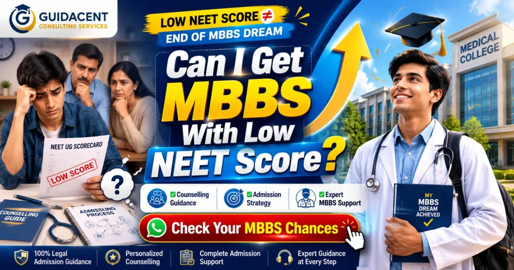 Student exploring MBBS admission opportunities after receiving a low NEET score