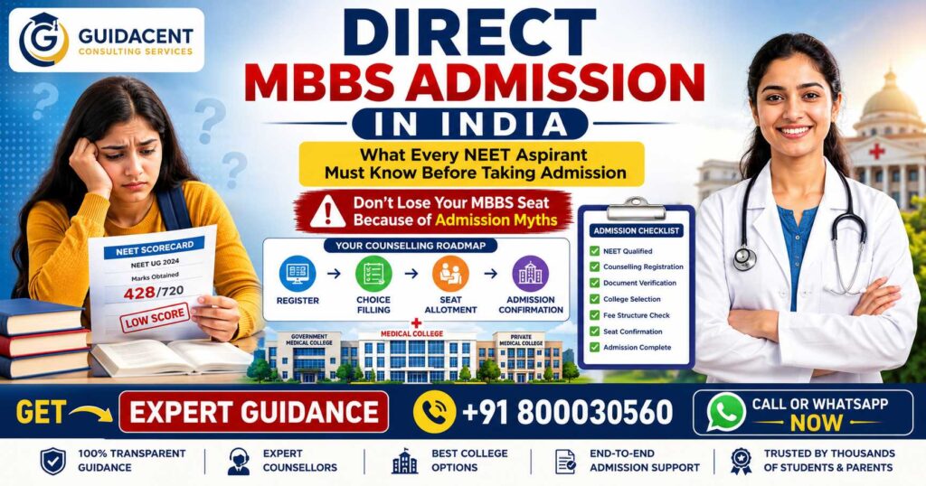 Student seeking Direct MBBS Admission in India understanding legal counselling pathways and admission opportunities