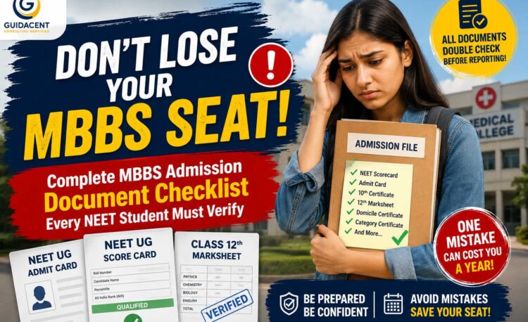 Documents Required for MBBS Admission checklist for NEET UG counselling document verification