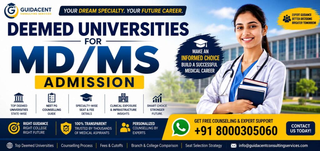 Deemed Universities for MD MS Admission state wise counselling guide for NEET PG aspirants