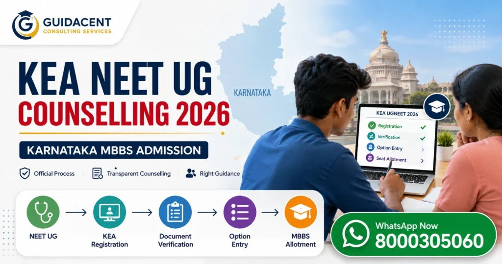 KEA NEET UG counselling 2026 registration, option entry and MBBS seat allotment in Karnataka