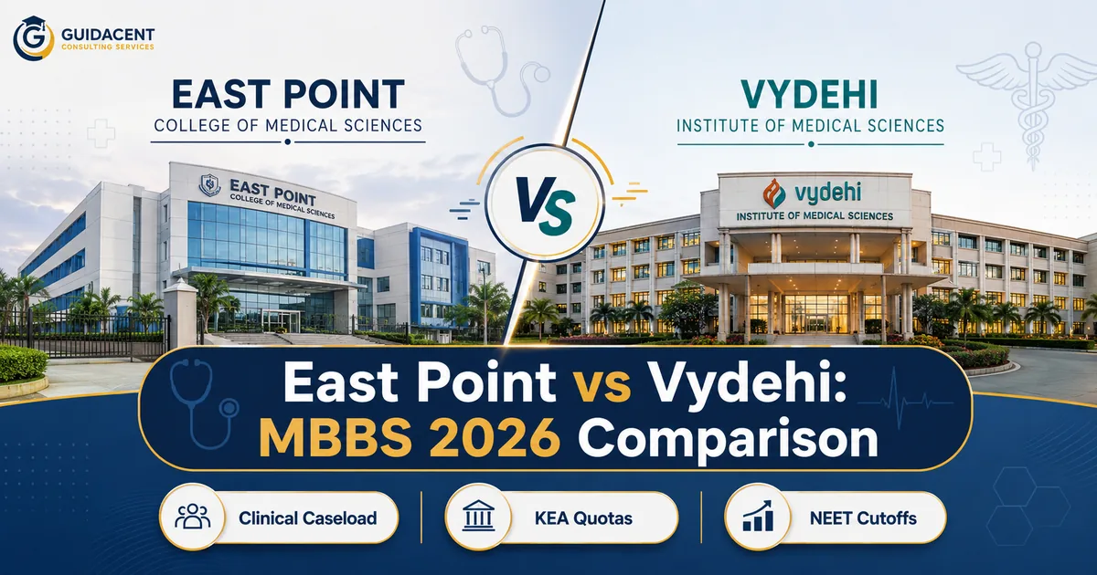 East Point vs Vydehi MBBS 2026 Comparison Comparison between East Point and Vydehi medical colleges in Bangalore for MBBS 2026 admission
